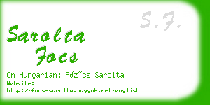 sarolta focs business card